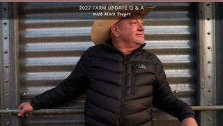 Mark Yeager, Red Land Cotton’s founder, discussing the state of the farm in 2022, standing proudly in the cotton fields.