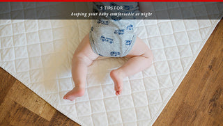 A peaceful baby sleeping soundly in a crib, surrounded by soft, breathable Red Land Cotton baby bedding, showcasing tips for a restful night.