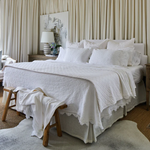 Classic White Matelasse Bedspread and Shams Bundle