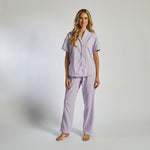 Luxe Knit Pant Set with Bias Detail-Lavender