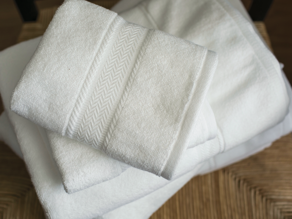 Lanes Border Wash Cloth White