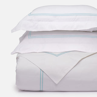 Ella Embroidered Duvet & Shams Bedding Bundle - Surf