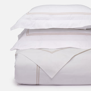 Ella Embroidered Duvet & Shams Bedding Bundle - Flax