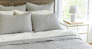 Add Texture To Your Bed With A Ticking Stripe Quilt